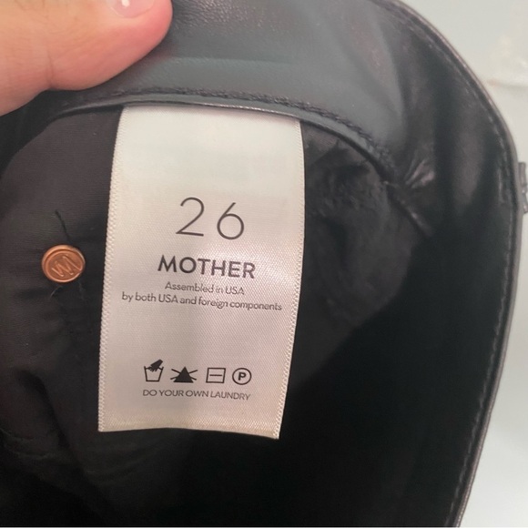 MOTHER The Insider Ankle Wax On Wax Off Sz 26 Faux‎ Vegan Leather - Picture 7 of 8